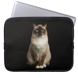 Black 4 Luxe Laptop Sleeve, Birmanese Cat Fodral