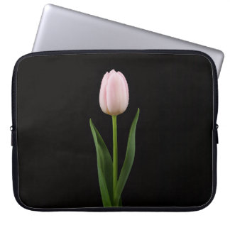 Black 4 Luxe Laptop Sleeve, Blush Pink Tulip Laptop Fodral