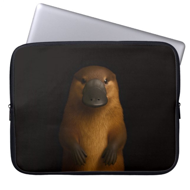Black 4 Luxe Laptop Sleeve, Elegant Platypus Laptop Fodral (Framsidan)