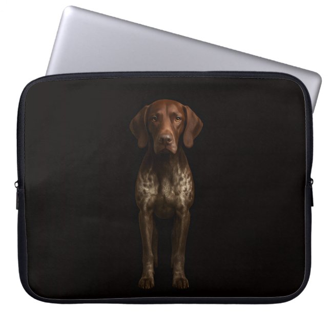 Black 4 Luxe Laptop Sleeve, German Pointer Dog Laptop Fodral (Framsidan)