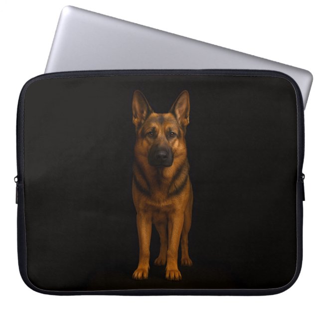 Black 4 Luxe Laptop Sleeve, German Shepherd Dog Laptop Fodral (Framsidan)