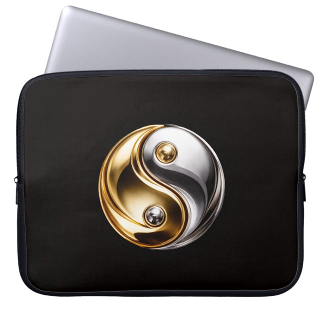 Black 4 Luxe Laptop Sleeve, Harmony Yin Yang Laptop Fodral (Framsidan)