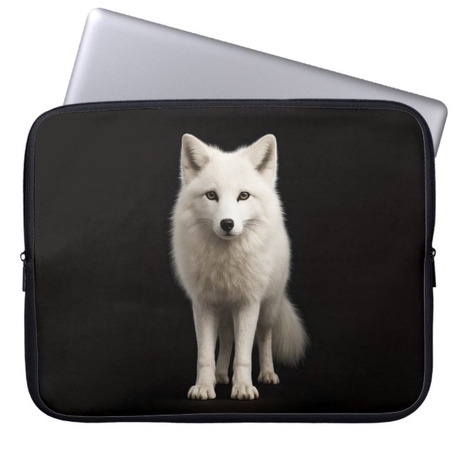 Black 4 Luxe Laptop Sleeve, Ivory Arctic Fox Fodral (Framsidan)