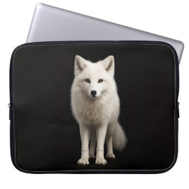 Black 4 Luxe Laptop Sleeve, Ivory Arctic Fox Laptop Fodral