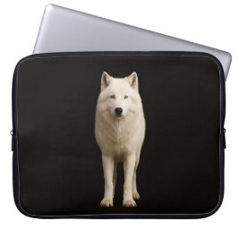 Black 4 Luxe Laptop Sleeve, Ivory Arctic Wolf Laptop Fodral