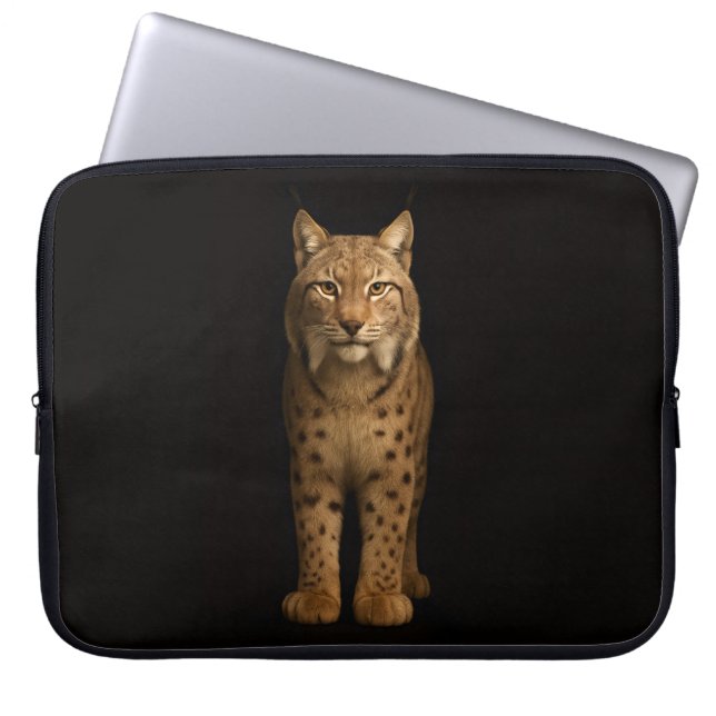 Black 4 Luxe Laptop Sleeve, Silent Lynx Laptop Fodral (Framsidan)