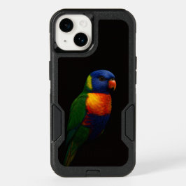 Black 4 Luxe Otterbox iPhone 14, Lorikeet Parrot