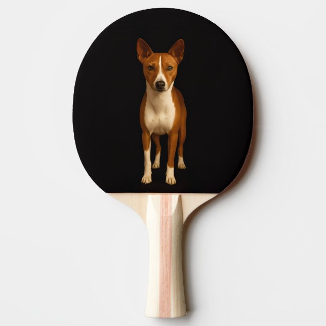 Black 4 Luxe ping pong paddle, Classy Basenji Dog Pingisracket (Baksidan)