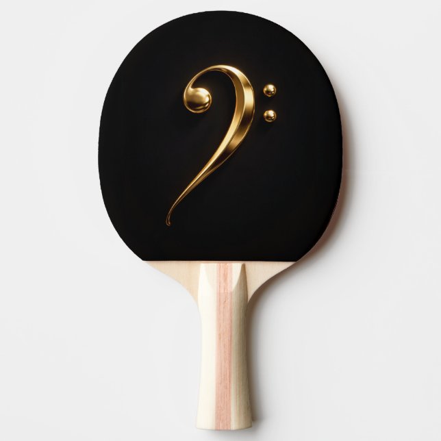 Black 4 Luxe ping pong paddle, Golden Bass Clef Pingisracket (Framsidan)