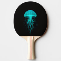 Black 4 Luxe ping pong paddle, Green Jellyfish