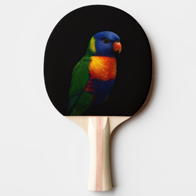 Black 4 Luxe ping pong paddle, Lorikeet Parrot Pingisracket (Baksidan)