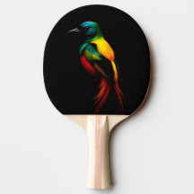 Black 4 Luxe ping pong paddle, Rainbow Bird