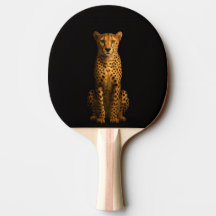 Black 4 Luxe ping pong paddle, Sleek Cheetah