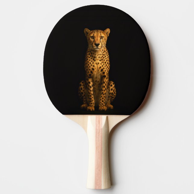 Black 4 Luxe ping pong paddle, Sleek Cheetah Pingisracket (Baksidan)