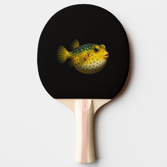 Black 4 Luxe ping pong paddle, Yellow Putterfish Pingisracket (Baksidan)