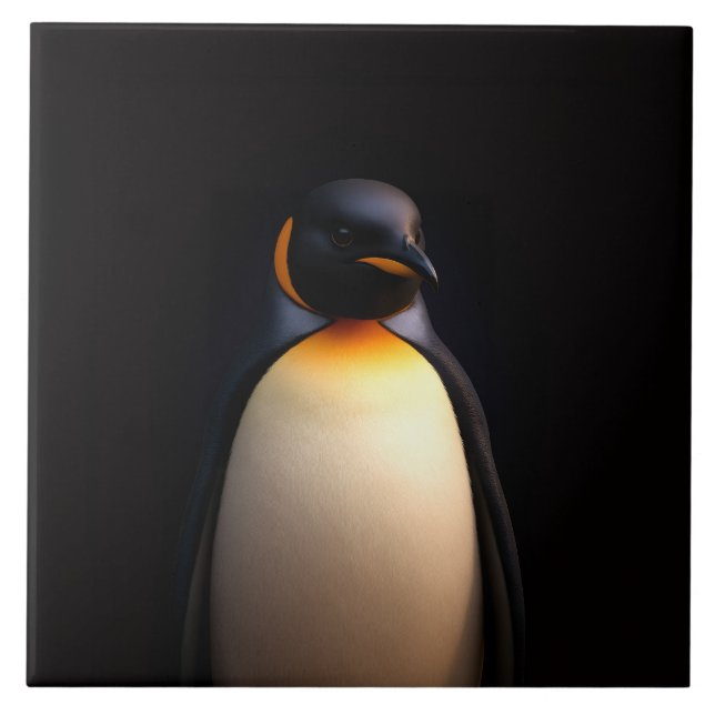 Black 4 Luxe Tile med Emperor Penguin Kakelplatta (Framsidan)