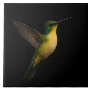 Black 4 Luxe Tile med flytande Hummingbird Kakelplatta
