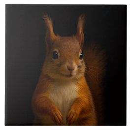 Black 4 Luxe Tile med Red Squirrel Kakelplatta