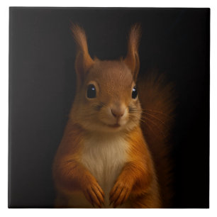Black 4 Luxe Tile med Red Squirrel Kakelplatta