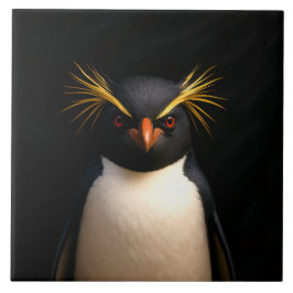 Black 4 Luxe Tile med Rockhopper Penguin Kakelplatta