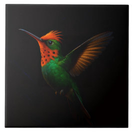 Black 4 Luxe Tile med tuftad koquette Hummingbird Kakelplatta