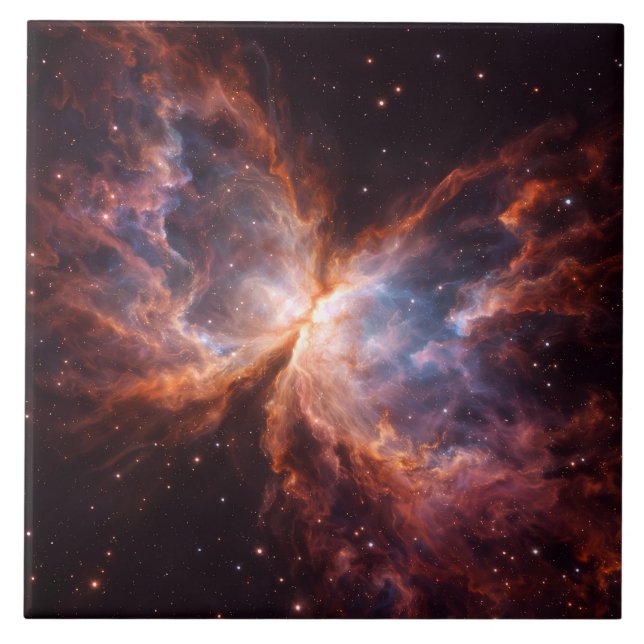 Black 4 Luxe Tile with Butterfly Nebula Kakelplatta (Framsidan)