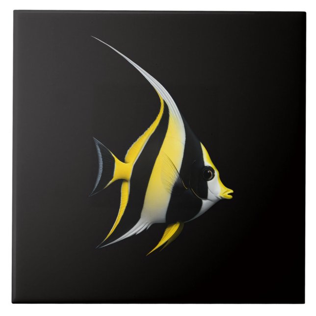 Black 4 Luxe Tile with Moorish Idol Kakelplatta (Framsidan)