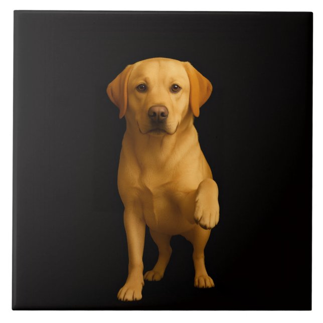 Black 4 Luxe Tile with Tender Labrador Kakelplatta (Framsidan)