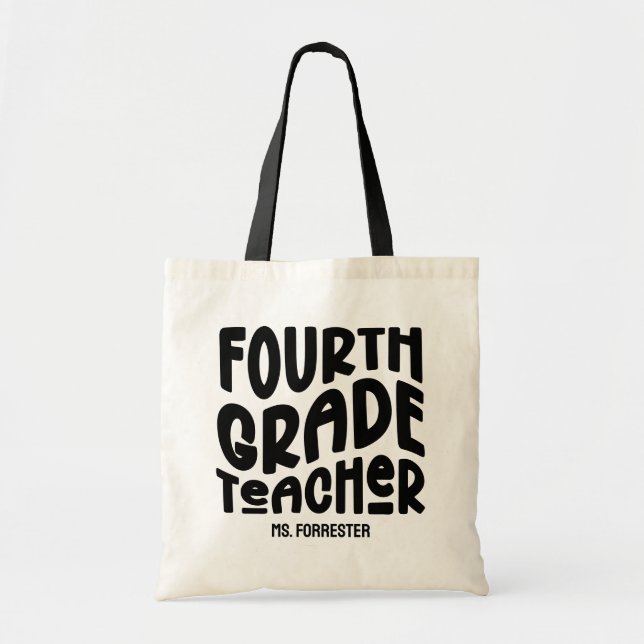 Black 4th Grade Teacher Appreciation  Tygkasse (Framsidan)