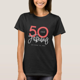 Black 50 och Fabulous Elegant 50:e födelsedagen T Shirt