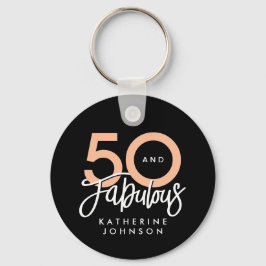 Black 50 och Fabulous Modern 50:e födelsedagen Nyckelring