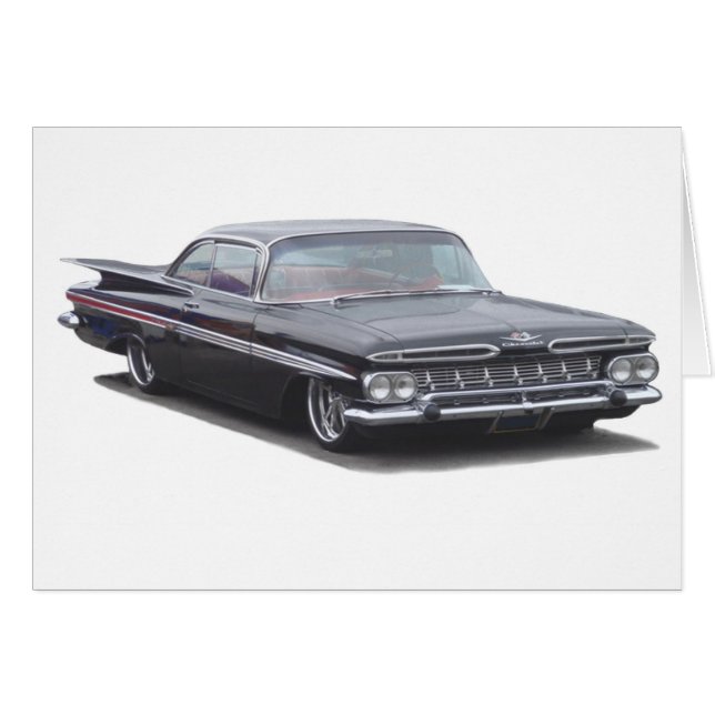 Black 59 Chevy Impala OBS Kort (Framsidan Horizontal)
