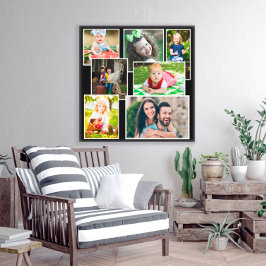 Black 7 Family Photo Collage Keepsake Canvastryck