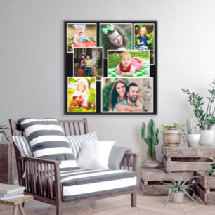 Black 7 Family Photo Collage Keepsake Canvastryck