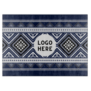 Black Abstrakt Ethnic Geometric Mönster med Logoty