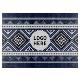 Black Abstrakt Ethnic Geometric Mönster med Logoty