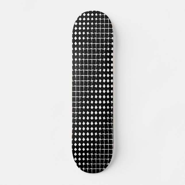 Black abstrakt mönster mini skateboard bräda 18,5 cm (Framsida)