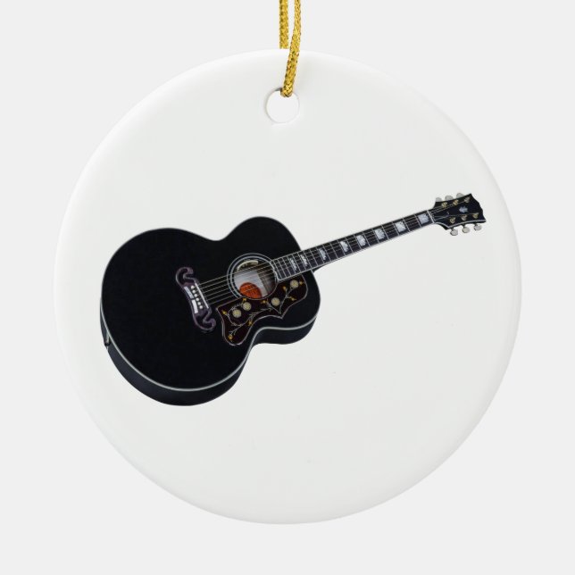 Black Acoustic Guitar Ornament (Framsidan)