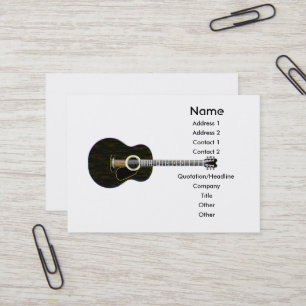 Black Acoustic Guitar Visitkort