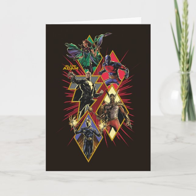Black Adam Character Diamond Burst Graphic Kort (Framsida)
