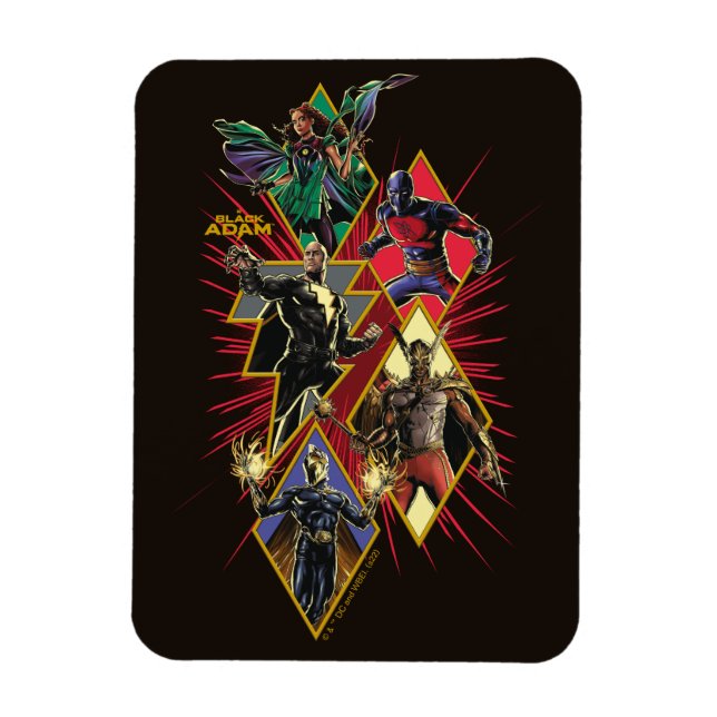 Black Adam Character Diamond Burst Graphic Magnet (Vertikal)