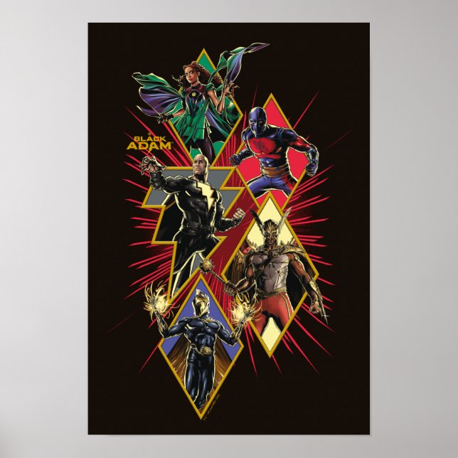 Black Adam Character Diamond Burst Graphic Poster (Framsidan)
