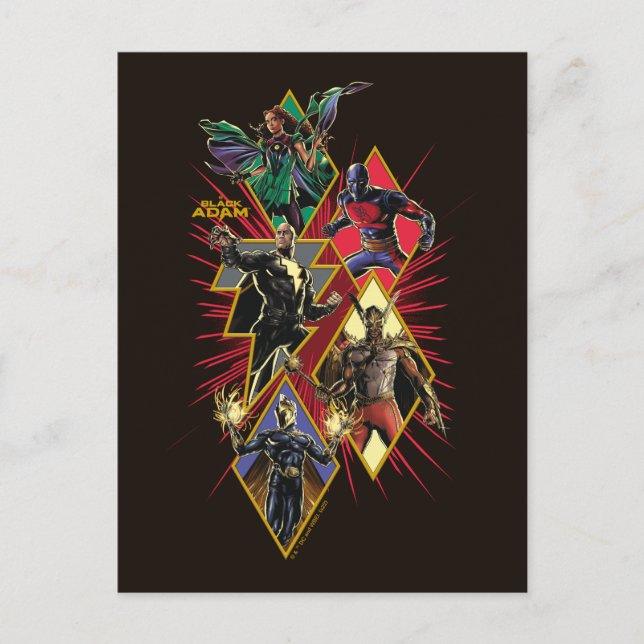 Black Adam Character Diamond Burst Graphic Vykort (Framsida)