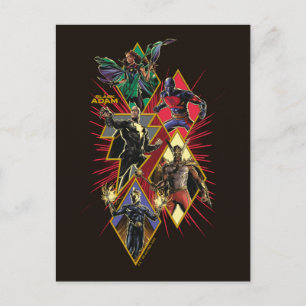 Black Adam Character Diamond Burst Graphic Vykort