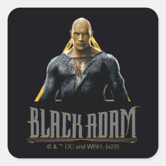 Black Adam Character och Namn Graphic Fyrkantigt Klistermärke