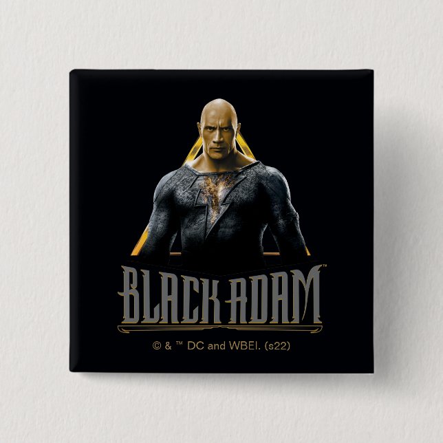 Black Adam Character och Namn Graphic Knapp (Framsida)