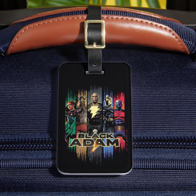 Black Adam Characters In Stripes Graphic Bagagebricka (Framsida Insitu 2)