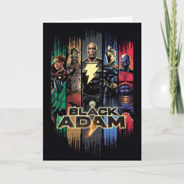 Black Adam Characters In Stripes Graphic Kort (Framsida)