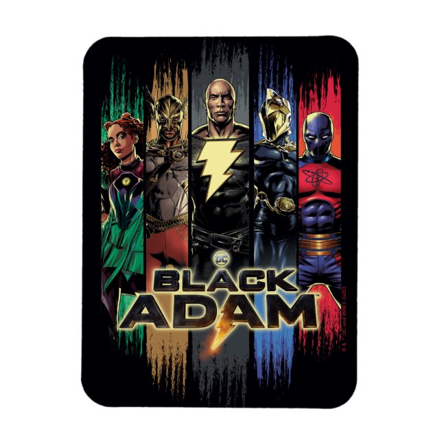 Black Adam Characters In Stripes Graphic Magnet (Vertikal)