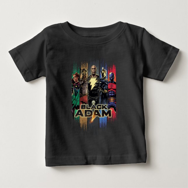 Black Adam Characters In Stripes Graphic T Shirt (Framsida)
